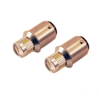 LED лампа (2 ШТ) P21W (BA15S-1156) 6SMD (5630) LENS YELLOW в габариты, поворотники