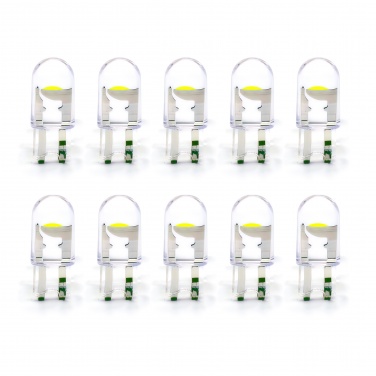 LED лампа (10 ШТ) W5W (T10), 1SMD (COB), 12В, белый свет 5000К, линза Crystal IP68