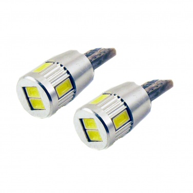 LED лампа (2 ШТ) W5W (T10) 6SMD (5630) CAN BUS LENS WHITE, в габариты, подс. номера и дв