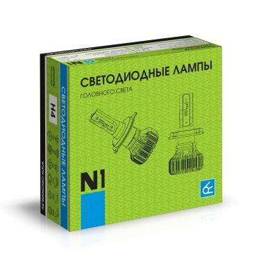 Светодиодные лампы в фару N1,цоколь  H4 (2шт, СSP-LED, 8000 Лм)