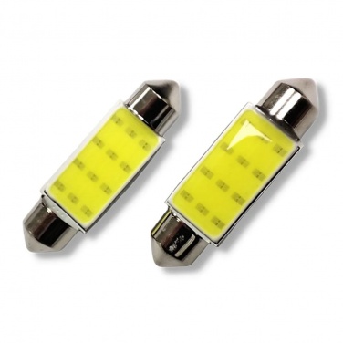 LED лампа (2 ШТ) С5W (T11x39мм), 1SMD (COB), 12В, белый 6000К, освещения салона, багажника