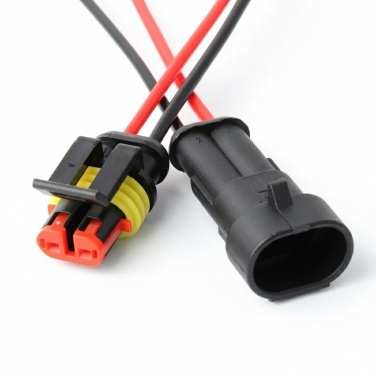 Разъем папа+мама двухконтактный герметичный (2 pin влагозащищенный) универсальный	