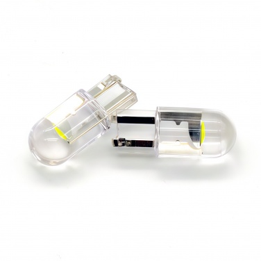 LED лампа (2 ШТ) W5W (T10), 1SMD (COB), 12В, белый свет 5000К, линза Crystal IP68