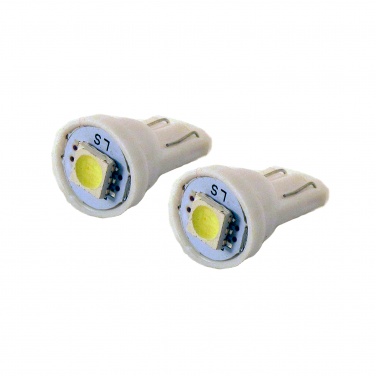 LED лампа (2 ШТ) W5W (T10) 1SMD (5050) WHITE в габариты, подсветка номера и дверей