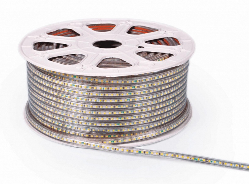 Светодиодная лента 60 LED3528, 220В, 1м, белый цвет, IP65