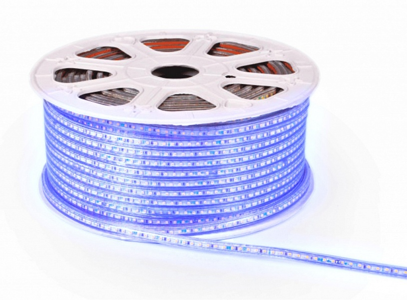 Светодиодная лента 60 LED3528, 220В, 1м, синий цвет, IP65