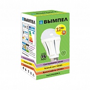 Лампа A60, E27, 12Вт, тёпл.свет, ал.