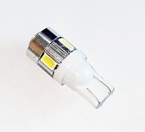 Светодиодная лампа W5W (T10) 6SMD (5630) LENS WHITE