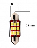 Светодиодная лампа C5W (39 мм) 9SMD (2835) CAN BUS WHITE